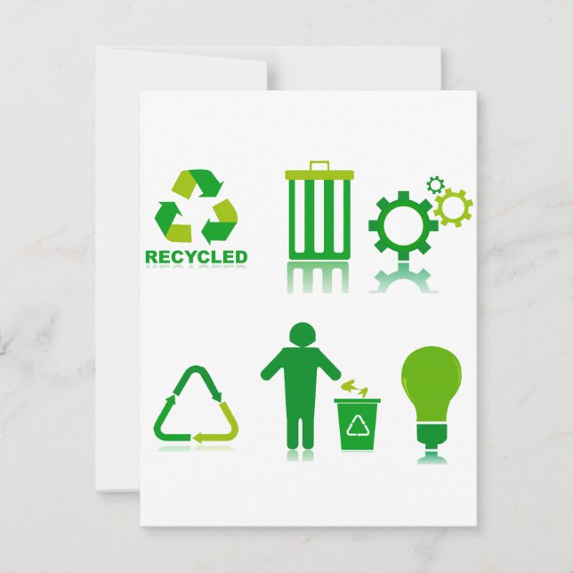 zes design voor recycling op één png (Voorkant)