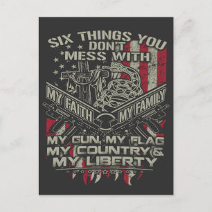 zes dingen die je niet met mijn familie, mijn vlag briefkaart