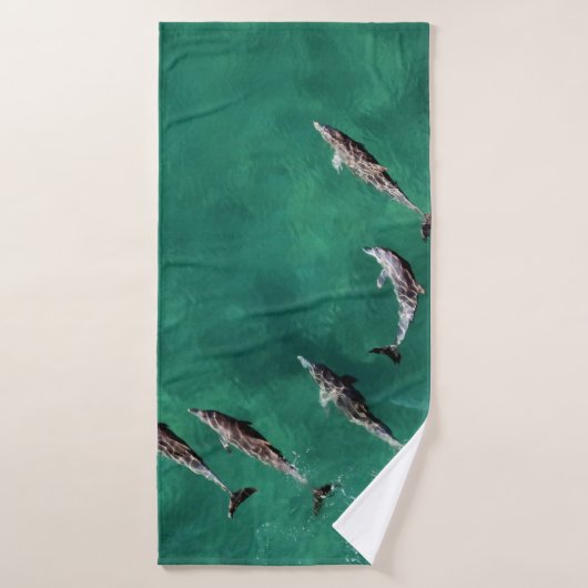 ZES DOLPHINS BIJ KALMWATER BADHANDDOEK (Badhanddoek)