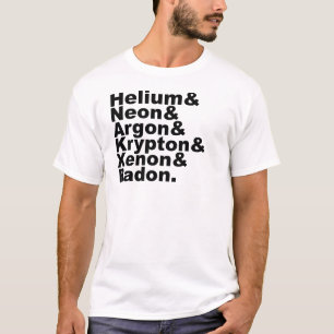 Zes Edelgassen in het Periodiek Systeem der Elemen T-shirt