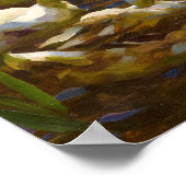 Zes eenden in blauw rietwater van Alexander Koeste Poster (Hoek)