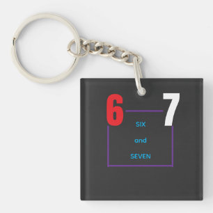 Zes en Zeven – Trendy Minimaal Nummerontwerp Sleutelhanger
