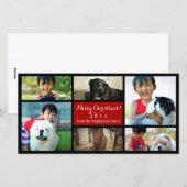 Zes Familie Pics Vrolijke Kerstfoto Collage Feestdagenkaart (Voorkant / Achterkant)