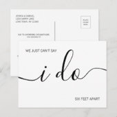 Zes feesten sociale disanciering sparen de Datum Aankondigingskaart (Voorkant / Achterkant)