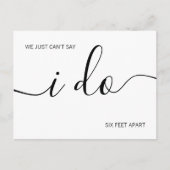 Zes feesten sociale disanciering sparen de Datum Aankondigingskaart (Voorkant)