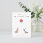 Zes feet Apart Cute Fun Deer Quarantine Kerstmis Feestdagenkaart (Staand voorkant)