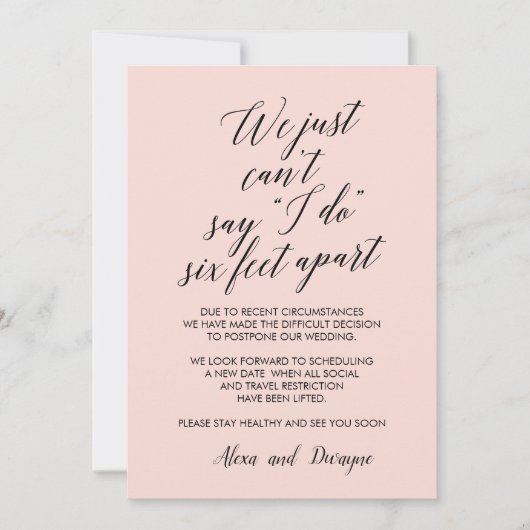 Zes feet extra | Geannuleerde uitgestelde bruiloft Kaart (Voorkant)