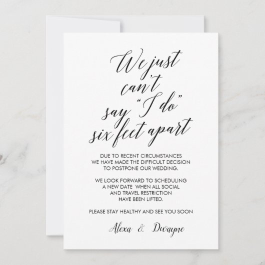 Zes feet extra | Geannuleerde uitgestelde bruiloft Kaart (Voorkant)