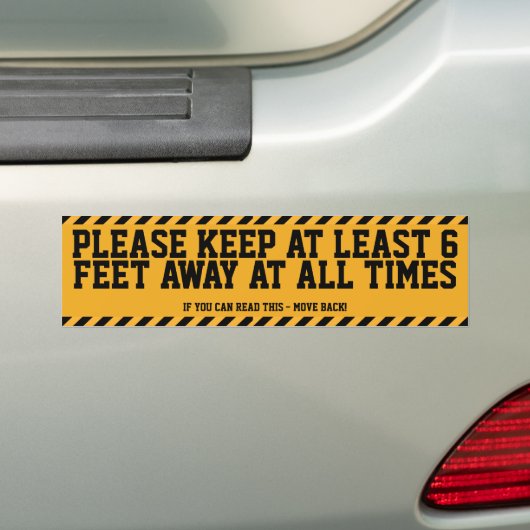 Zes feet sociale vervorming bumpersticker (Op auto)