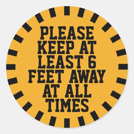 Zes feet sociale vervorming ronde sticker (Voorkant)