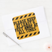 Zes feet sociale vervorming vierkante sticker (Envelop)