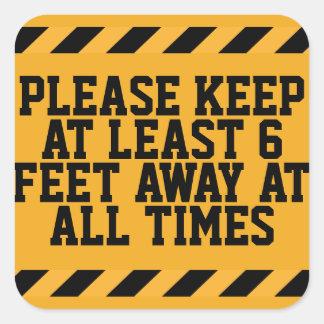 Zes feet sociale vervorming vierkante sticker