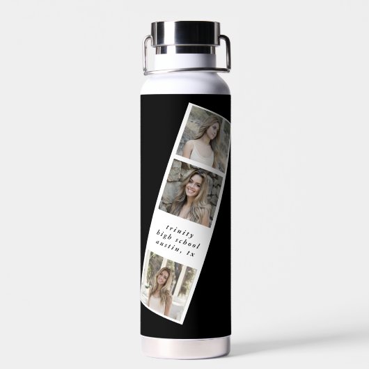 Zes foto collage afstuderen Waterfles (Achterkant)