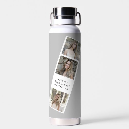 Zes Foto Collage Afstuderen Waterfles (Achterkant)