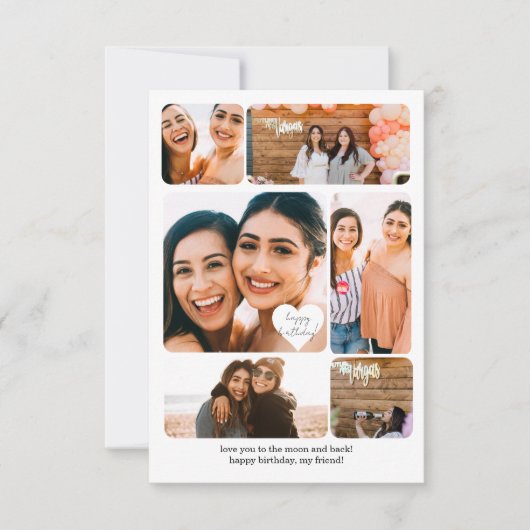 Zes foto Collage Beste Vriend Happy Birthday-kaart Kaart (Voorkant)