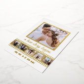 Zes Foto Collage Film Lijst Save the Date Wedding Folie Uitnodiging (Gedraaid)