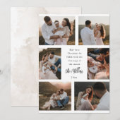 Zes foto Modern Script Flat Holiday Kaart (Voorkant / Achterkant)