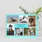 Zes foto-sjablonen Aqua kerstkaarten Feestdagenkaart (Staand voorkant)