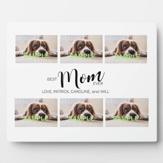 Zes fotocollage tablet Plaque met Easel Fotoplaat (Voorkant)