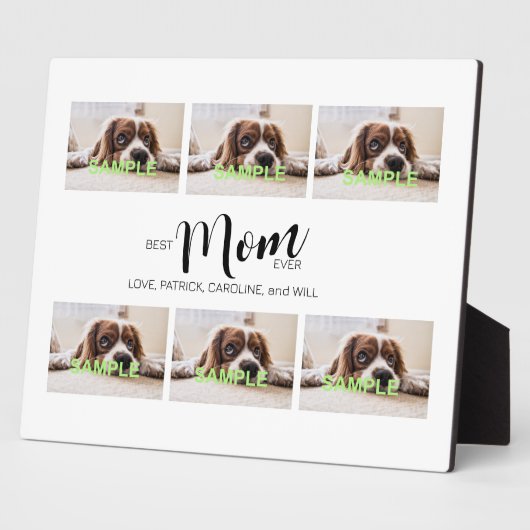 Zes fotocollage tablet Plaque met Easel Fotoplaat (Zijkant)