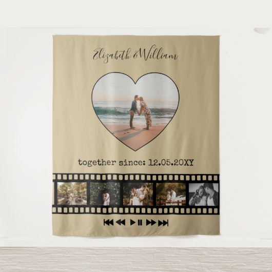 Zes foto's collage film inspirerende fotobehang wandkleed (Voorkant)