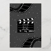 Zes foto's collage film sparen de Datum Folie Uitnodiging (Achterkant)