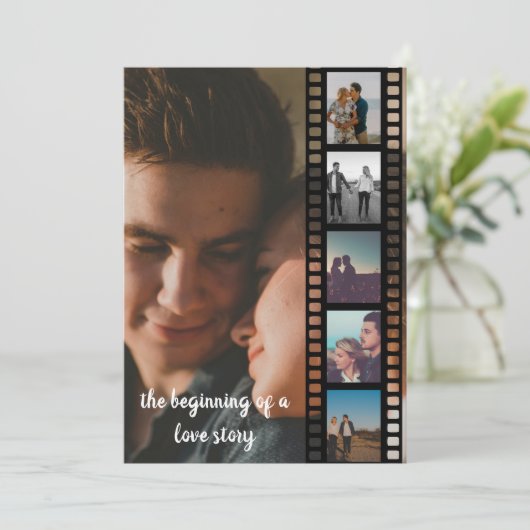 Zes foto's Collage Inspirerend sparen de Datum Save The Date (Staand voorkant)