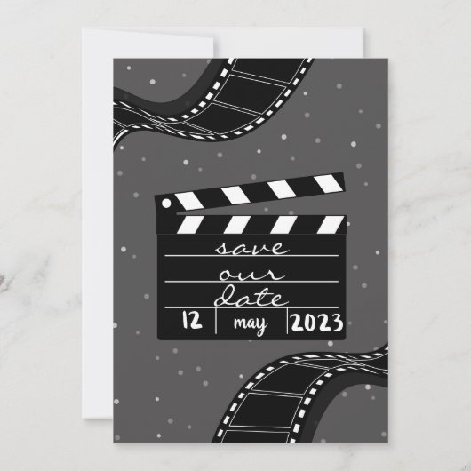 Zes foto's Collage Inspirerend sparen de Datum Save The Date (Achterkant)