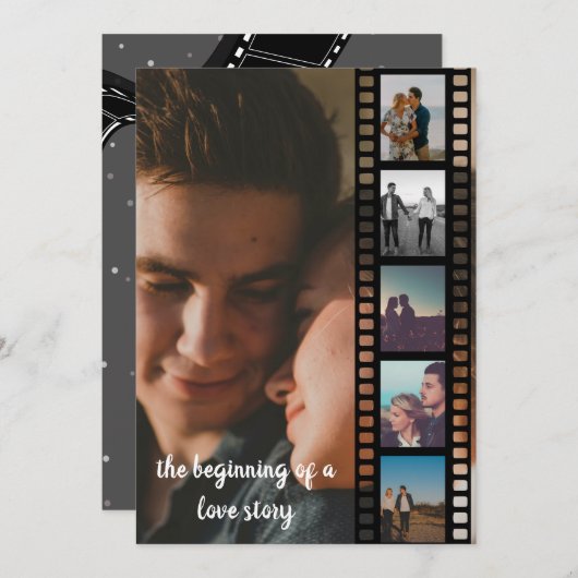 Zes foto's Collage Inspirerend sparen de Datum Save The Date (Voorkant / Achterkant)