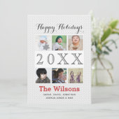 Zes foto's collage Moderne Aangepaste Foto Feestdagenkaart (Staand voorkant)