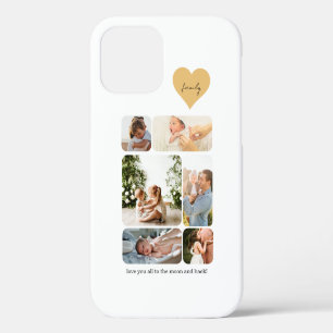 Zes foto's Eenvoudig gezin mama papa Kinder iPhone 12 Hoesje