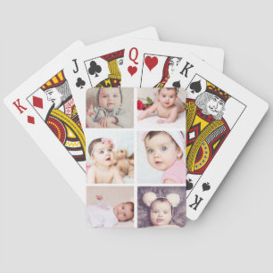 Zes foto's gepersonaliseerde custom pokerkaarten