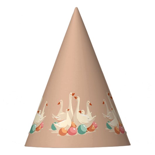 Zes ganzen A-lay-out stencil-stijl Feesthoedjes (Voorkant)