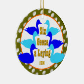 Zes ganzen a-Laying - Aangepast jaar Keramisch Ornament (Rechts)