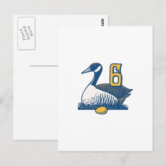 Zes ganzen a-Laying Briefkaart (Voorkant / Achterkant)