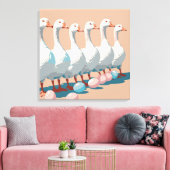 Zes ganzen A-leggen cut-out stencil-stijl 3 Canvas Afdruk (Insitu (Woonkamer))