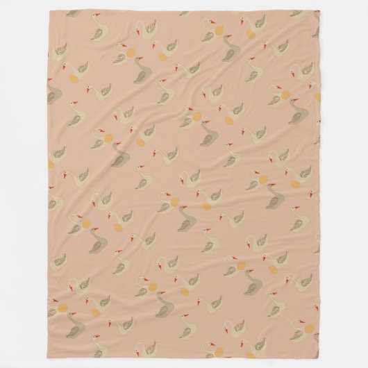 Zes ganzen A-leggen midden eeuw retro cut-out 1 Fleece Deken (Voorkant)