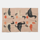 Zes ganzen A-leggen midden van de eeuw retro cut-o Theedoek (Horizontaal)