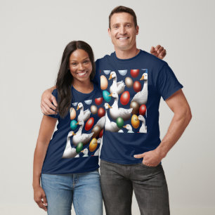 Zes ganzen die leggen, uitgeknipt t-shirt