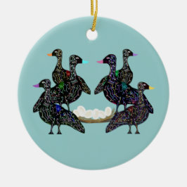 Zes ganzen een legeringsversier keramisch ornament