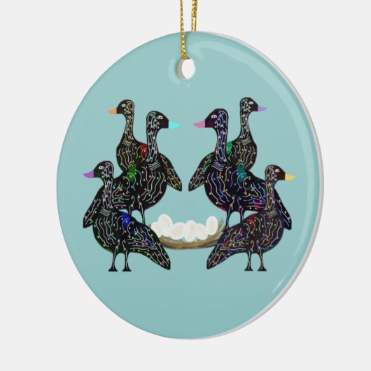 Zes ganzen een legeringsversier keramisch ornament (Links)