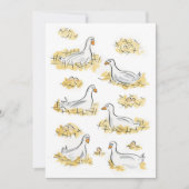 Zes ganzen leggen eieren kaart (Voorkant)