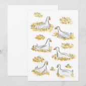 Zes ganzen leggen eieren kaart (Voorkant / Achterkant)