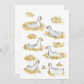 Zes ganzen leggen kaart (Voorkant / Achterkant)