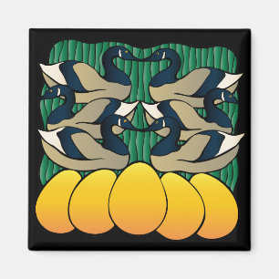 Zes ganzen leggen magneet