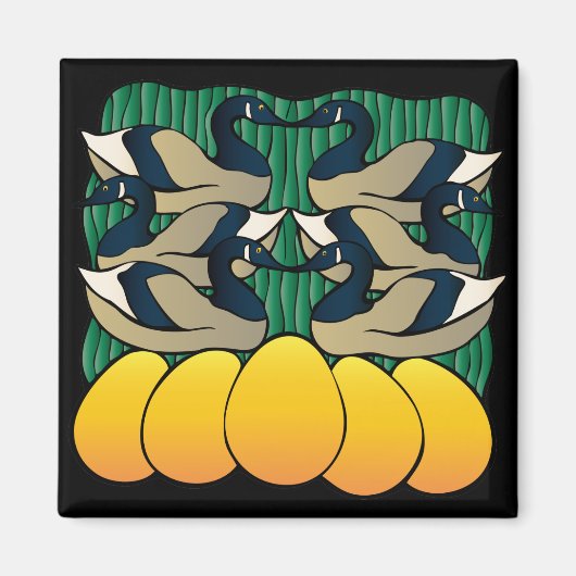 Zes ganzen leggen magneet (Voorkant)