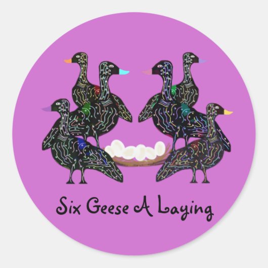 Zes ganzen leggen Stickers (Voorkant)