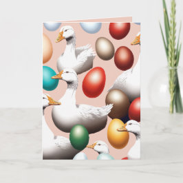 Zes ganzen leggen uitgeknipt feestdagen kaart