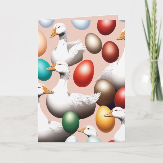 Zes ganzen leggen uitgeknipt feestdagen kaart (Voorkant)