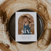 Zes gebogen foto verjaardag kaart